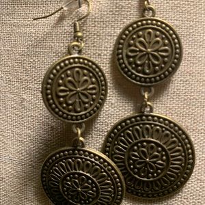 Long Brass fishhook earring